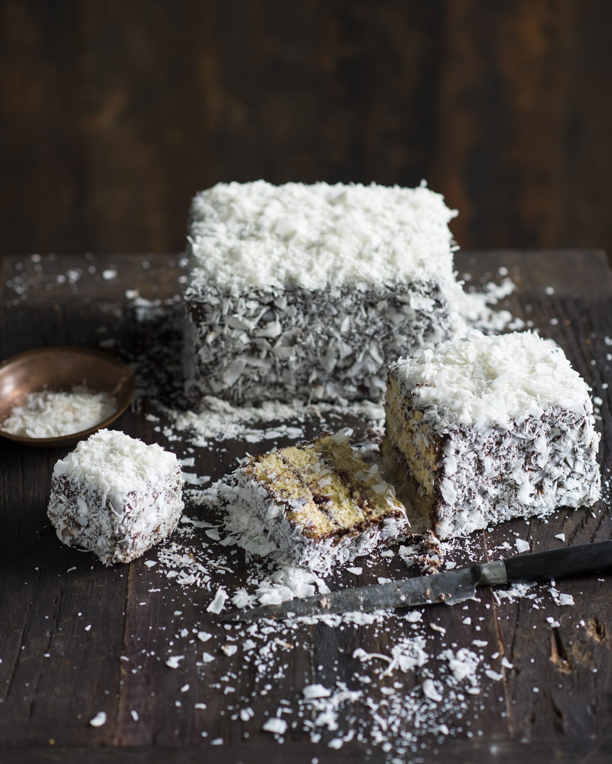 Panna cotta lamington